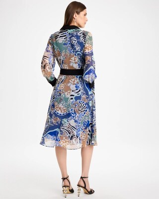 Mixed Print Belted Dress click to view larger image.