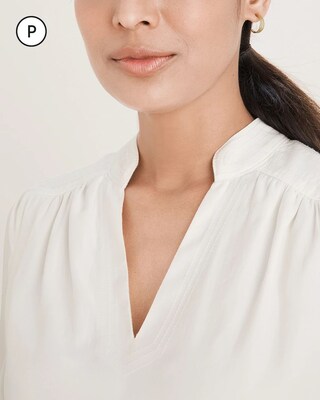 Petite Stitch-Detail Blouse