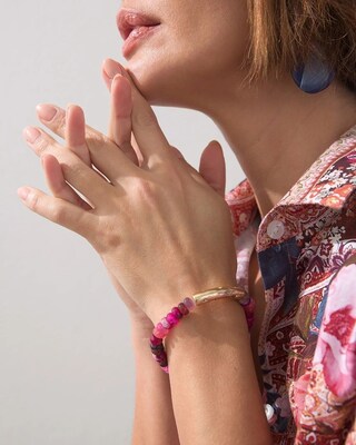 Pink Agate Stretch Bracelet