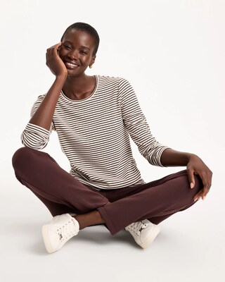 Zenergy® Knit Striped Ribbed Pullover click to view larger image.