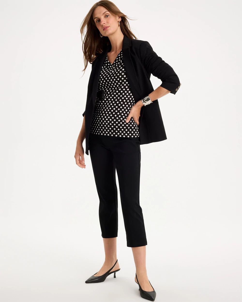 Polka-Dot Pima Cotton 3/4 Sleeve Tee click to view larger image.