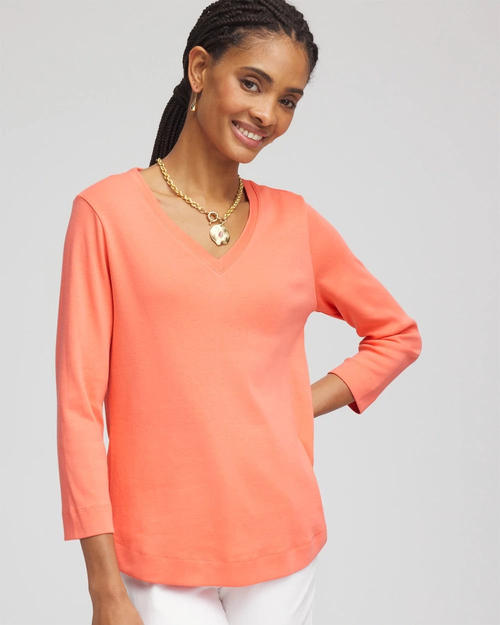 Everyday 3/4 Sleeve V-Neck Tee