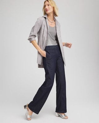 No Iron™ Lace Jacquard Stretch Tunic click to view larger image.