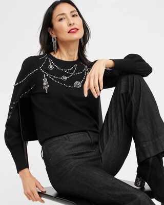 Crystal Chandelier Pullover Sweater