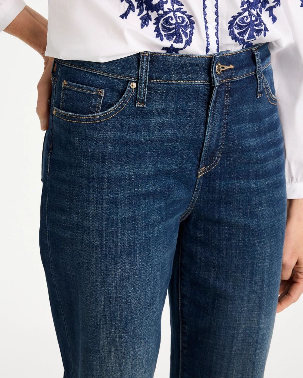 Girlfriend Straight Ankle Jeans click to view larger image.