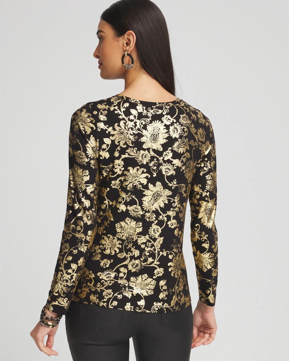 Touch of Cool™ Foiled Floral Layering Tee
