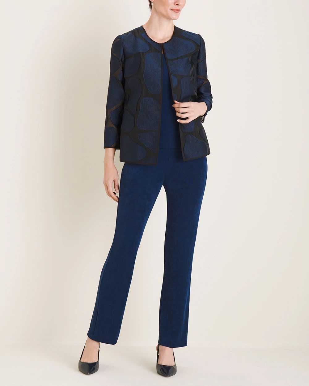 Travelers Collection Giraffe-Print Organza Jacquard Jacket