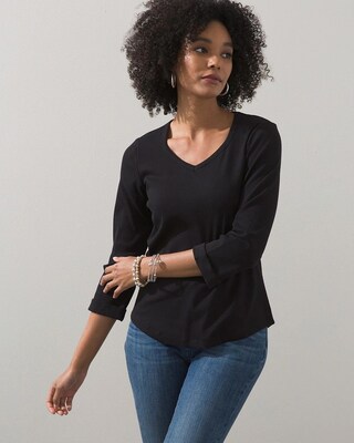 Ribbed Sweetheart Neck Tee