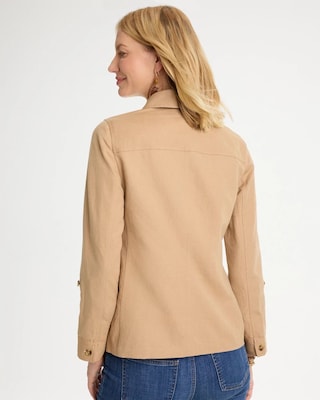 Linen-Cotton Utility Field Shacket click to view larger image.