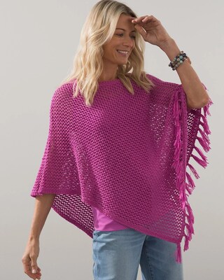 Pink Tape Yarn Poncho