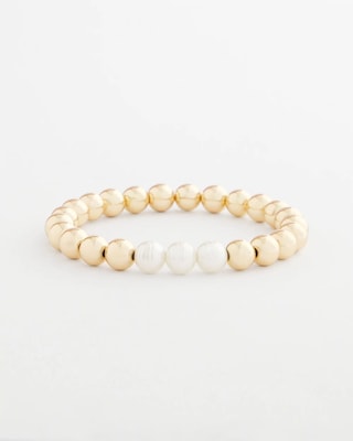 Goldtone Bead Stretch Bracelet