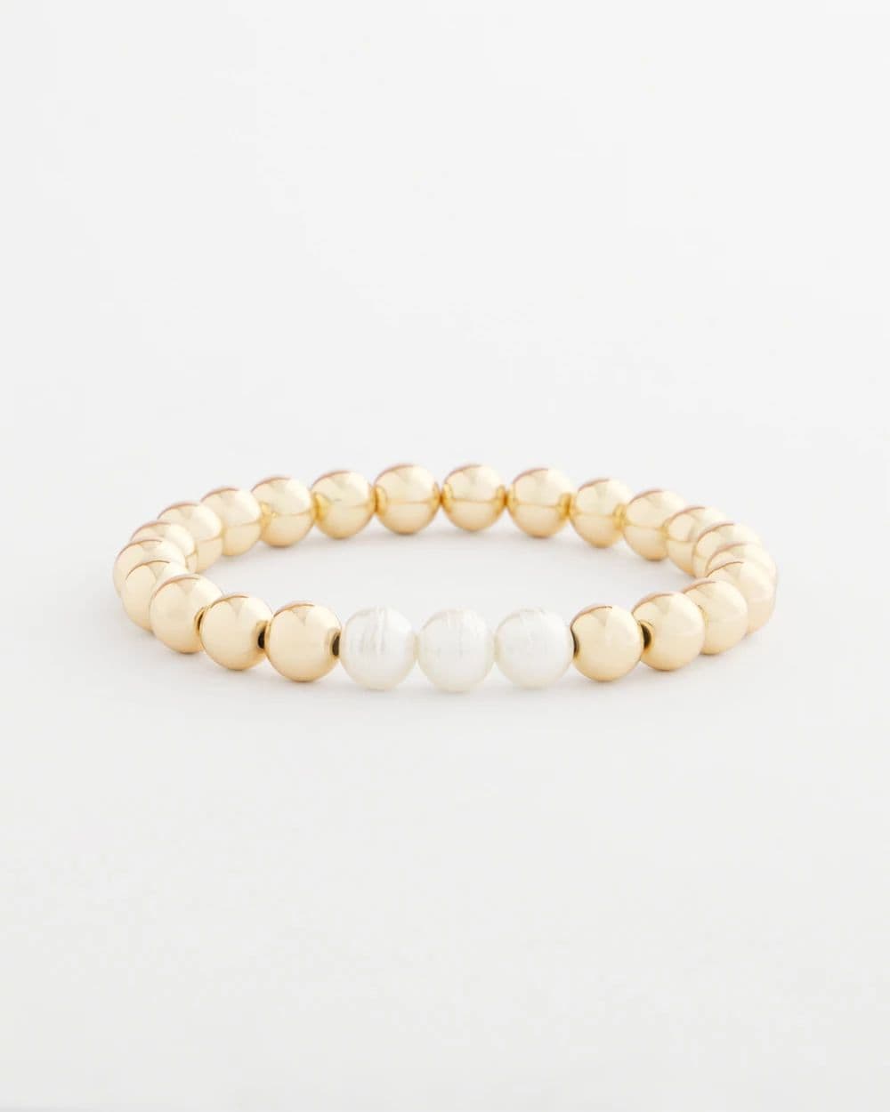 Goldtone Bead Stretch Bracelet