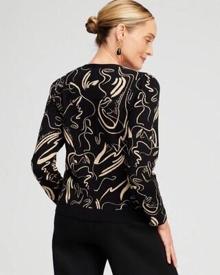 Lurex Button Front Cardigan