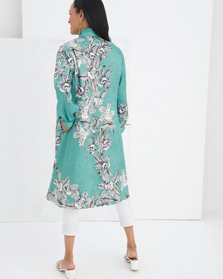 Reversible Floral to Animal-Print Duster Jacket