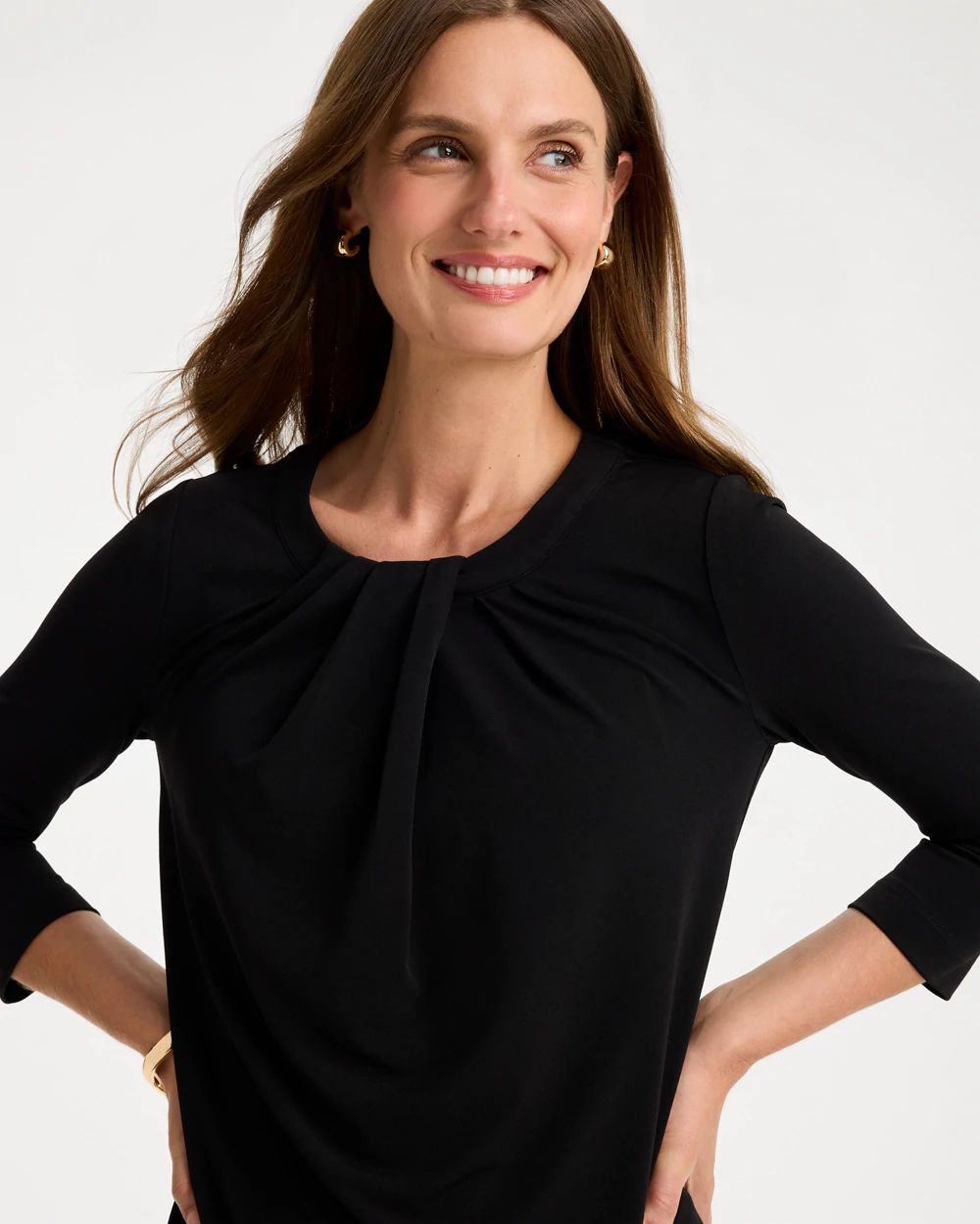 Travelers™ Knit Twist Front Top click to view larger image.