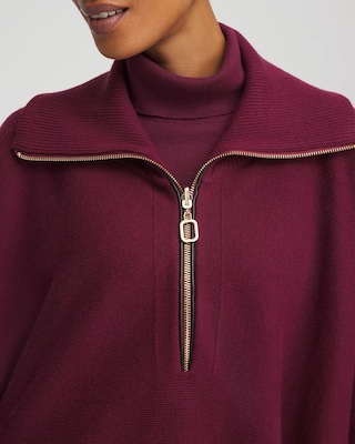 Cashmere-Blend Pullover Sweater Poncho click to view larger image.