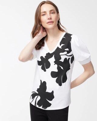 Floral Draped Sleeve Tee