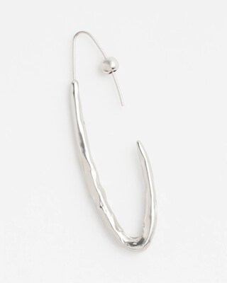 No Droop™ Silver Tone Textured Threader Hoops