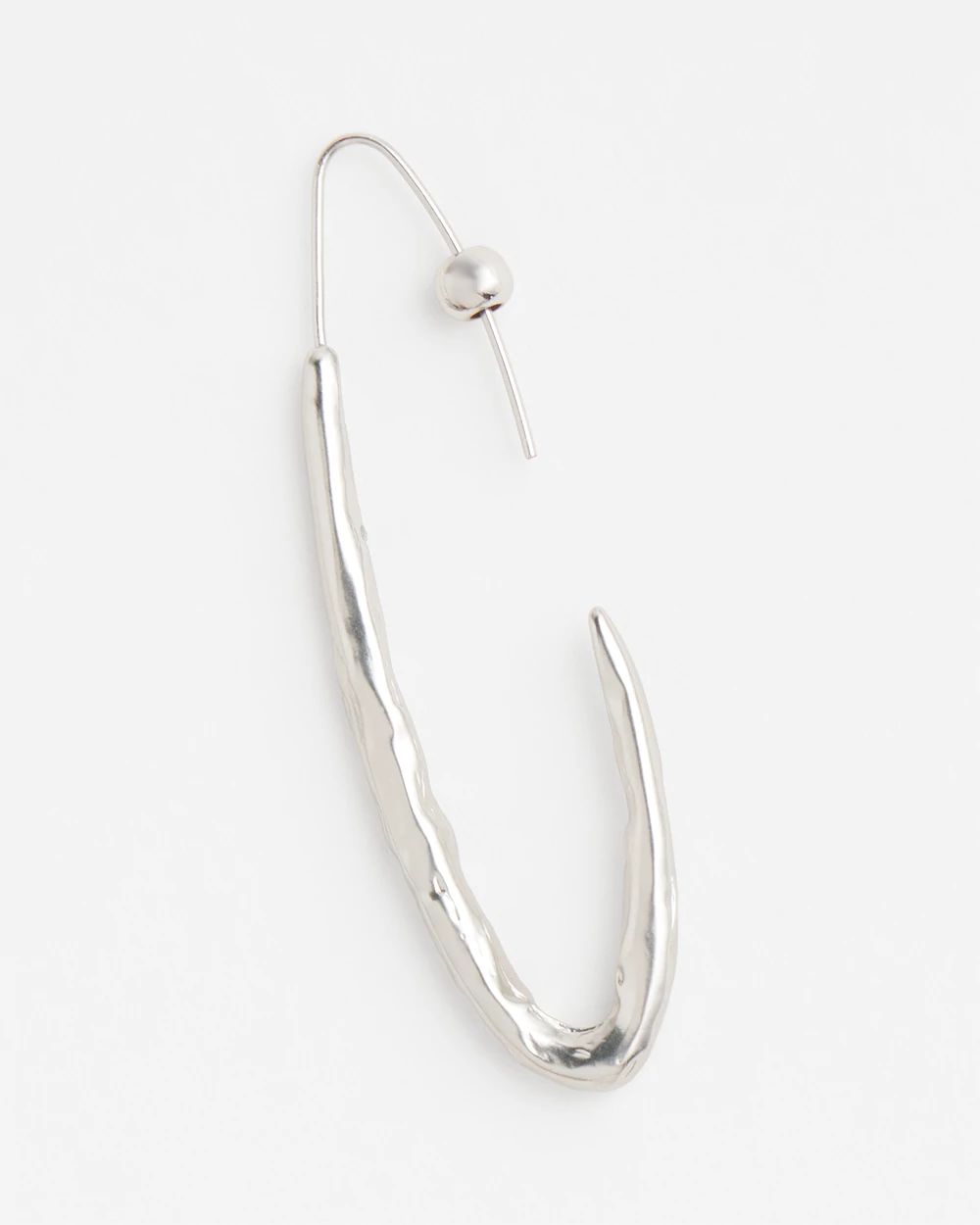 No Droop™ Silver Tone Textured Threader Hoops