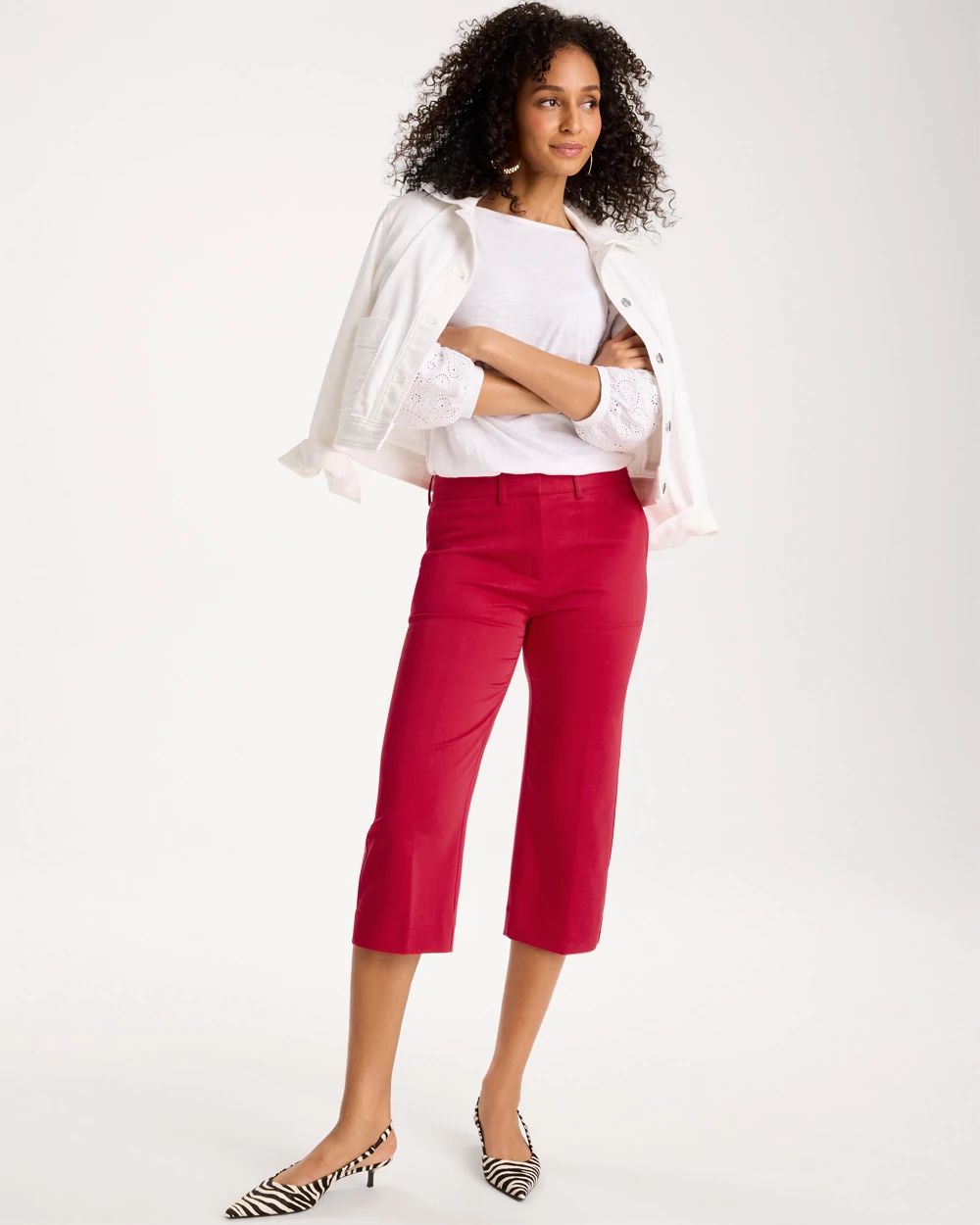Emme Sateen Straight Capri Pants