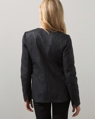 Faux Leather Embossed Boyfriend Jacket
