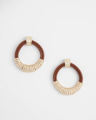 No Droop® Neutral Leather Hoop Earrings