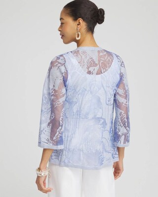 Blue Burnout Cardigan