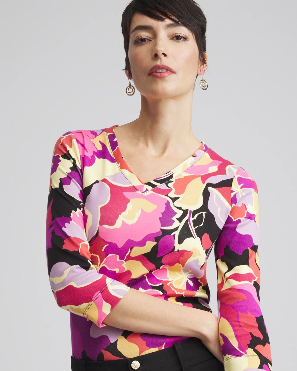 Floral Everyday 3/4 Sleeve Tee