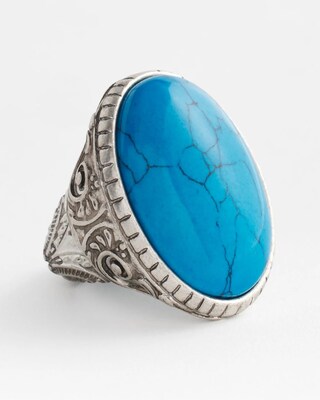 Turquoise-Tone Statement Ring click to view larger image.