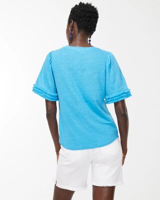 Linen Fringe Sleeve Tee