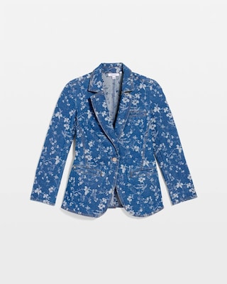 Jacquard Denim Blazer click to view larger image.