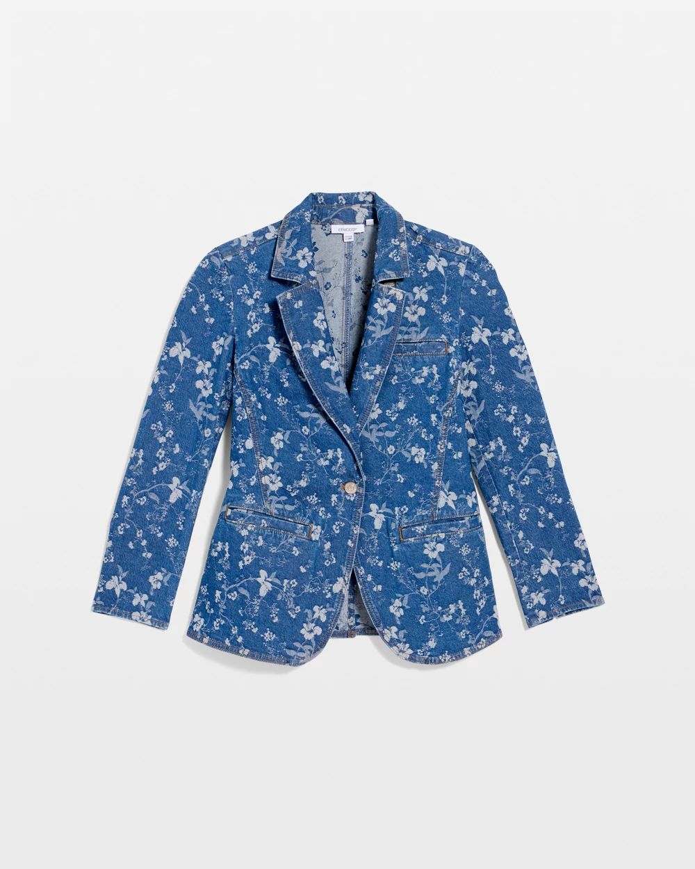 Jacquard Denim Blazer