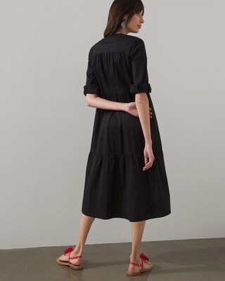 Poplin Tiered Midi Dress