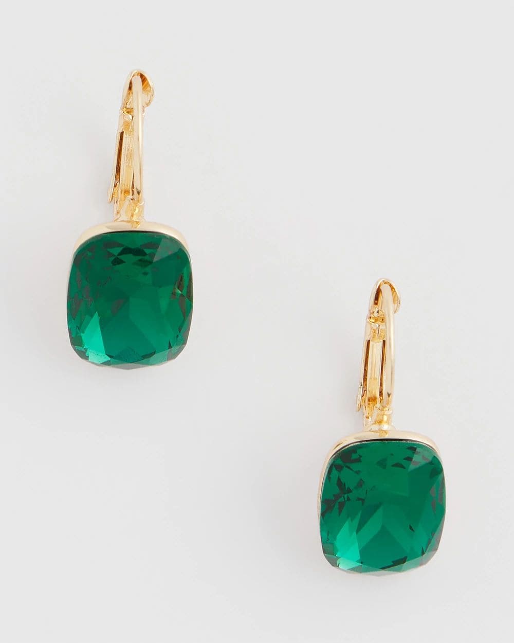 Emerald Green Gem Drop Earrings