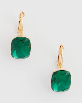 Emerald Green Gem Drop Earrings