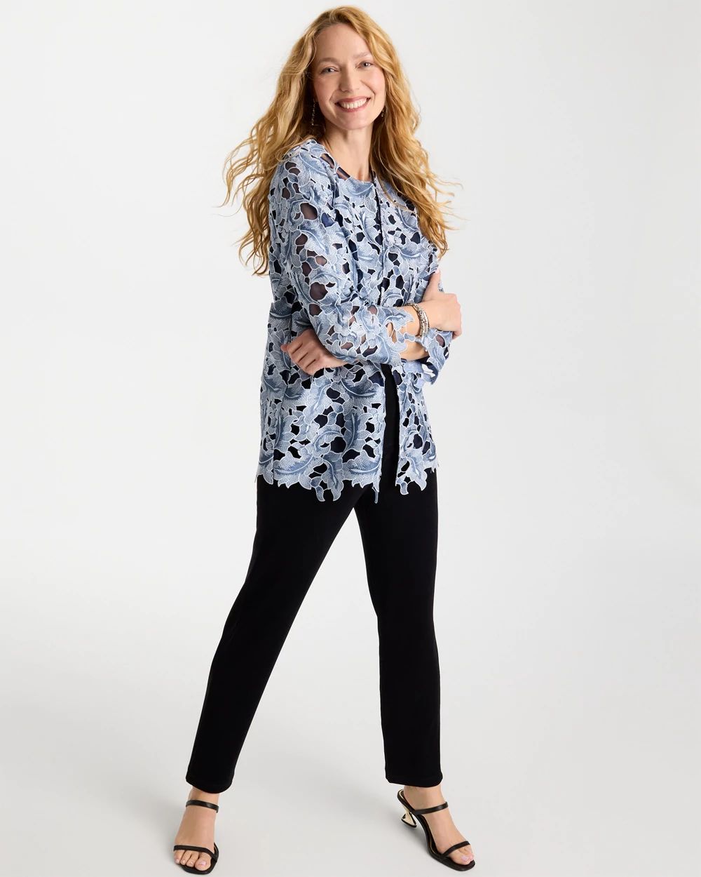 Travelers™ Collection Contrast Lined Lace Jacket