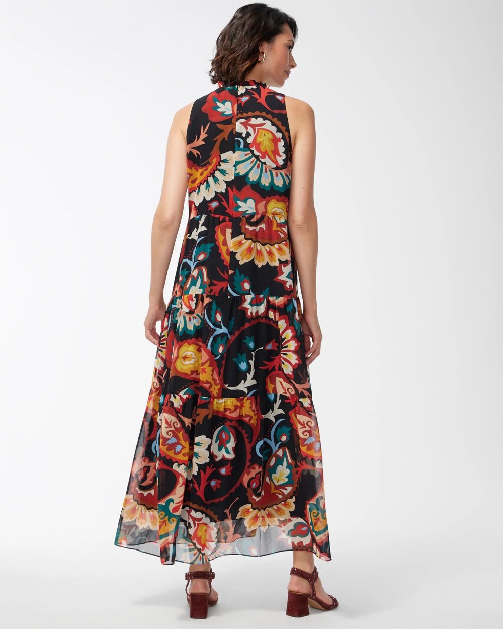Chiffon Floral Tiered Maxi Dress