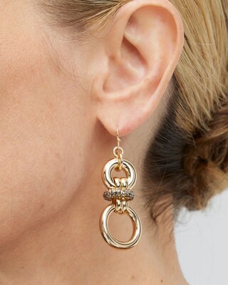 Gold Tone Links Drop Earrings