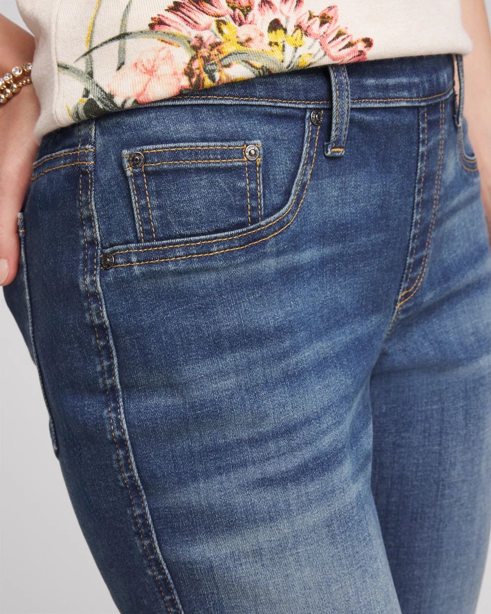 Dark Wash Pull-On Straight-Leg Jeans