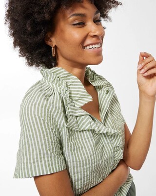 High Neck Stripe Shirt