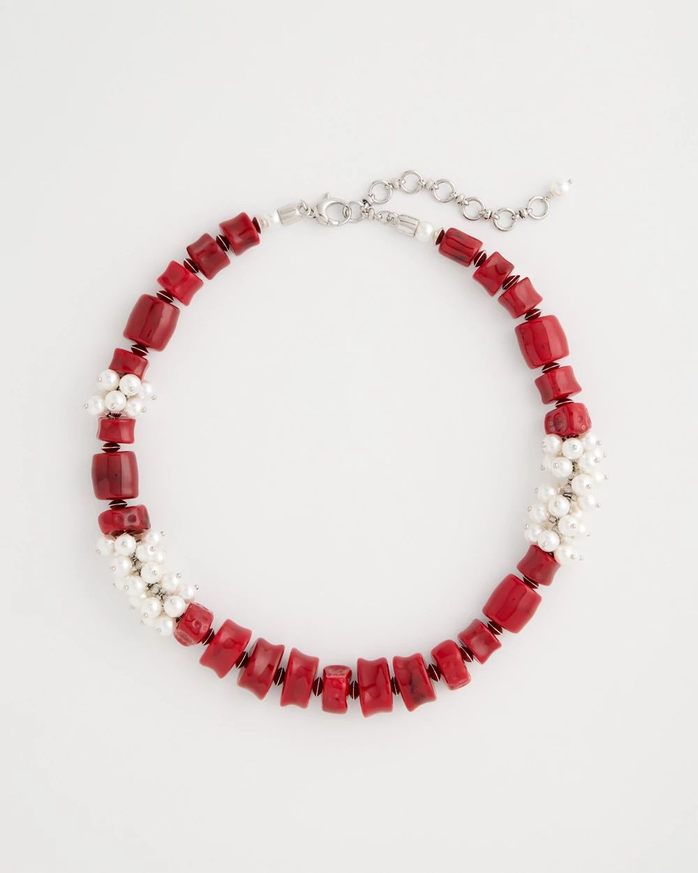 Red Resin Pearlescent Short Necklace