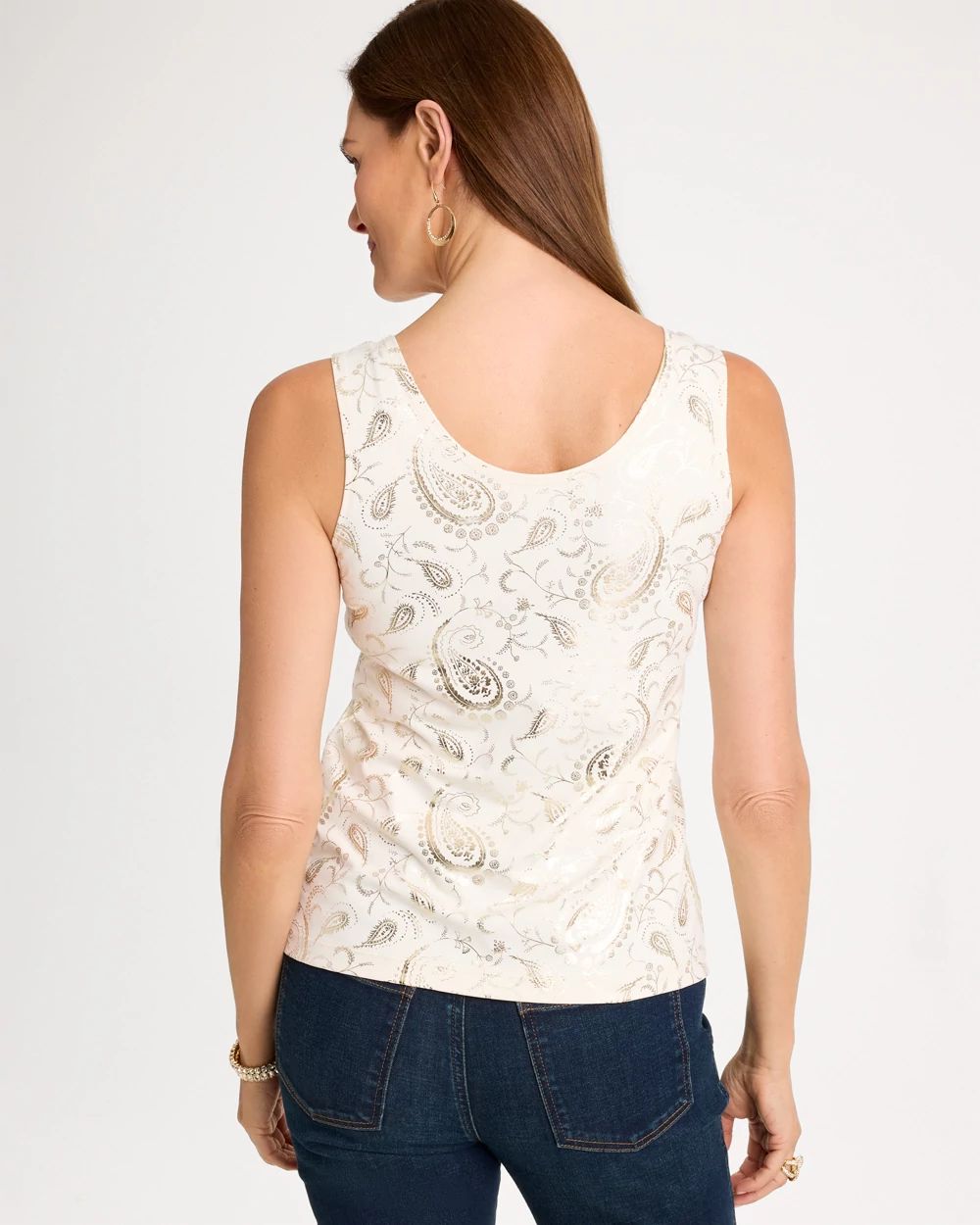 Paisley Foil Microfiber Tank click to view larger image.
