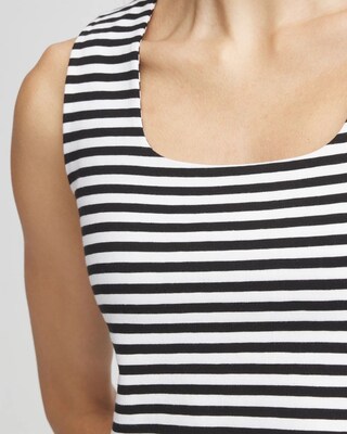Contour Cotton™ Striped Square-Neck Tank click to view larger image.