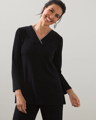 Travelers V-Neck Sparkle-Trim Top
