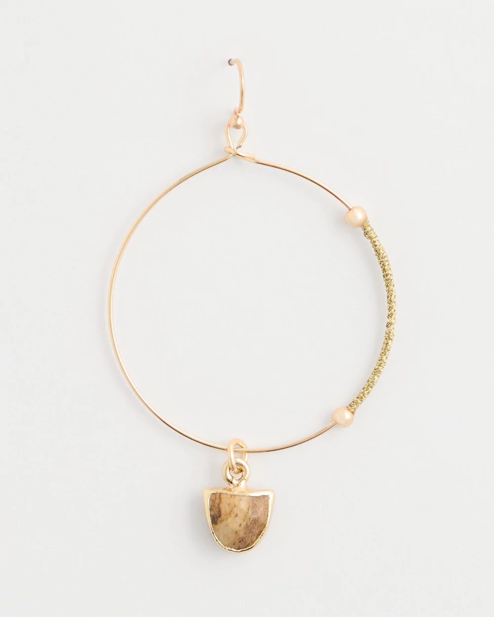 Hoop Jasper Stone Charm Earrings click to view larger image.