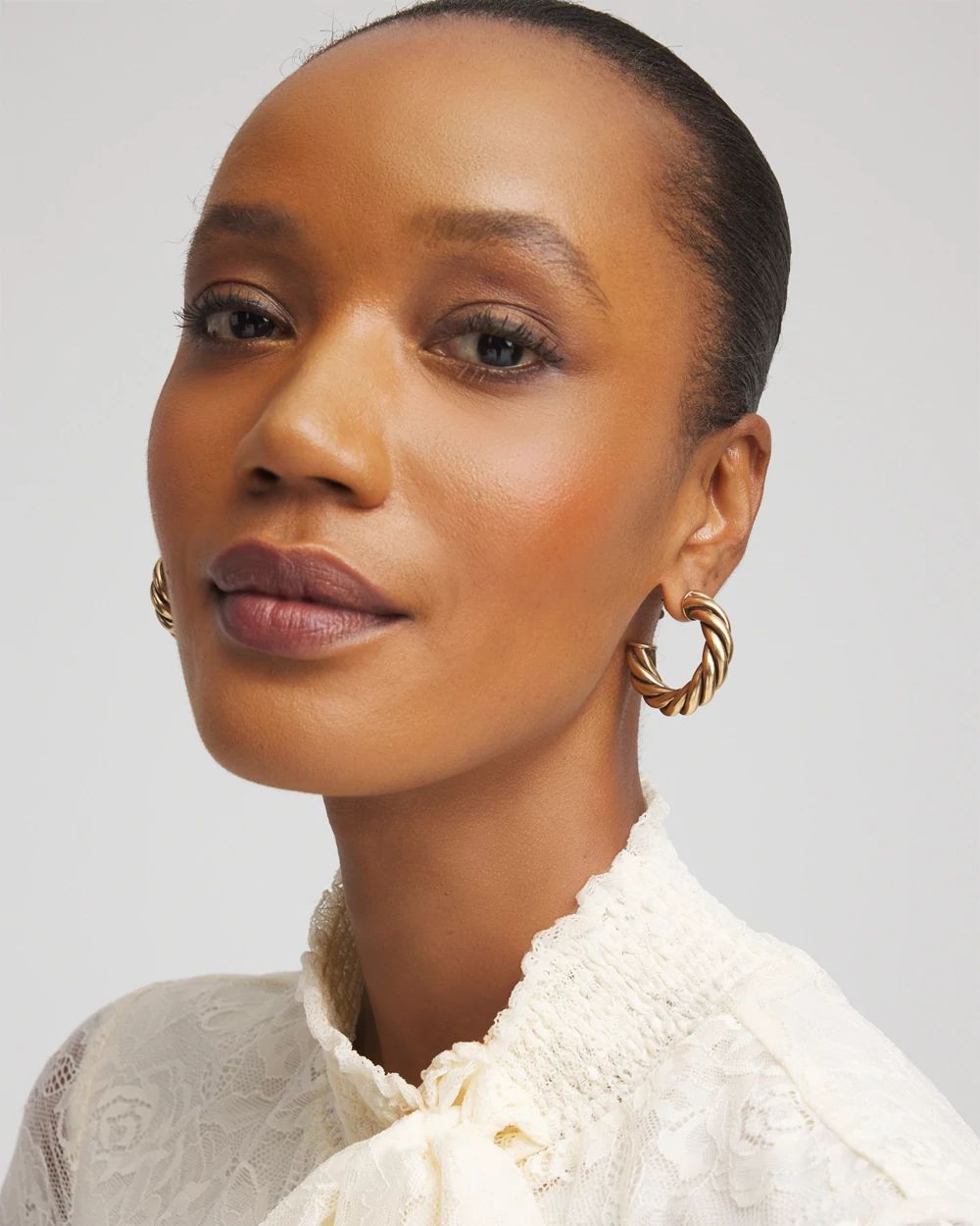 Gold Twisted Hoop Earrings