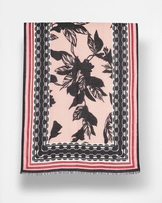 Floral Border Oblong Scarf click to view larger image.