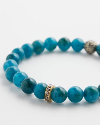 Agate Pavé Fireball Stretch Bracelet