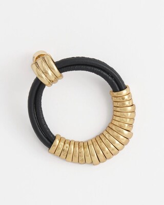 No Droop™ Black Leather Hoop Earrings