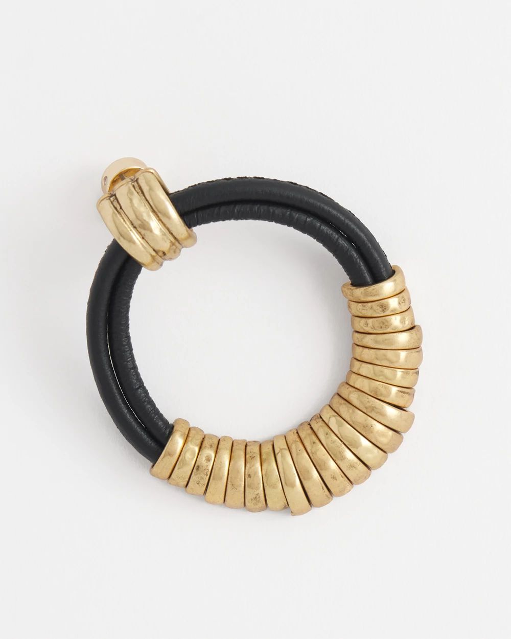 No Droop™ Black Leather Hoop Earrings